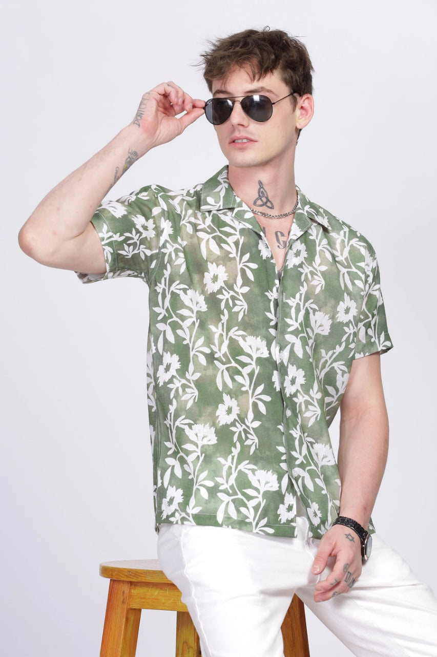SUPERB IMPORTED POLYESTER LYCRA FABRIC FANCY HALF SLEEVE PRINTER SHIRT