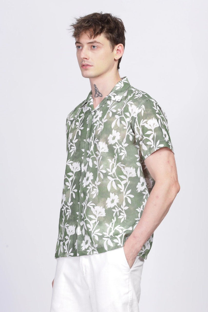 SUPERB IMPORTED POLYESTER LYCRA FABRIC FANCY HALF SLEEVE PRINTER SHIRT