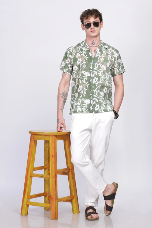 SUPERB IMPORTED POLYESTER LYCRA FABRIC FANCY HALF SLEEVE PRINTER SHIRT