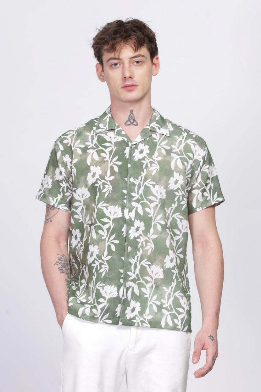 SUPERB IMPORTED POLYESTER LYCRA FABRIC FANCY HALF SLEEVE PRINTER SHIRT