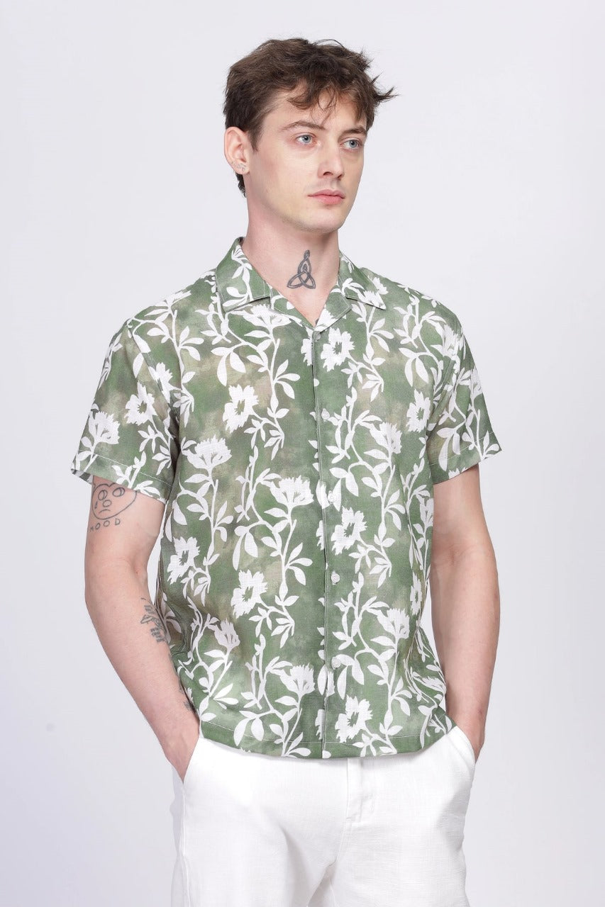 SUPERB IMPORTED POLYESTER LYCRA FABRIC FANCY HALF SLEEVE PRINTER SHIRT