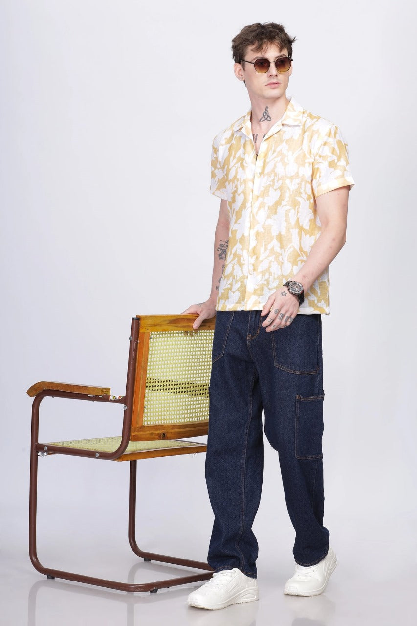 SUPERB IMPORTED POLYESTER LYCRA FABRIC FANCY HALF SLEEVE PRINTER SHIRT