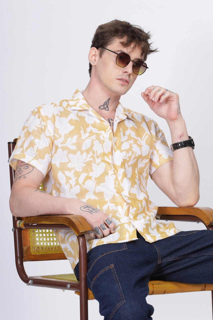 SUPERB IMPORTED POLYESTER LYCRA FABRIC FANCY HALF SLEEVE PRINTER SHIRT